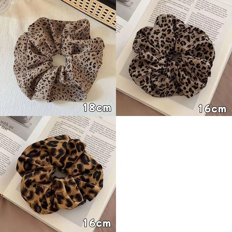 Haargummi mit Leopardenmuster – Vintage-Milchteebraun – Video gleicher Stil IG001