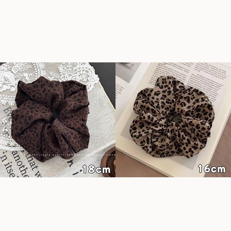 Haargummi mit Leopardenmuster – Vintage-Milchteebraun – Video gleicher Stil IG001