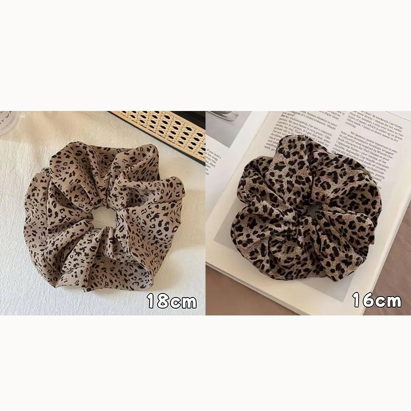 Haargummi mit Leopardenmuster – Vintage-Milchteebraun – Video gleicher Stil IG001