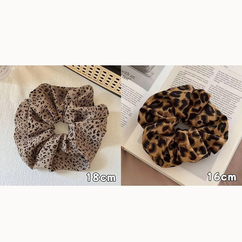 Haargummi mit Leopardenmuster – Vintage-Milchteebraun – Video gleicher Stil IG001