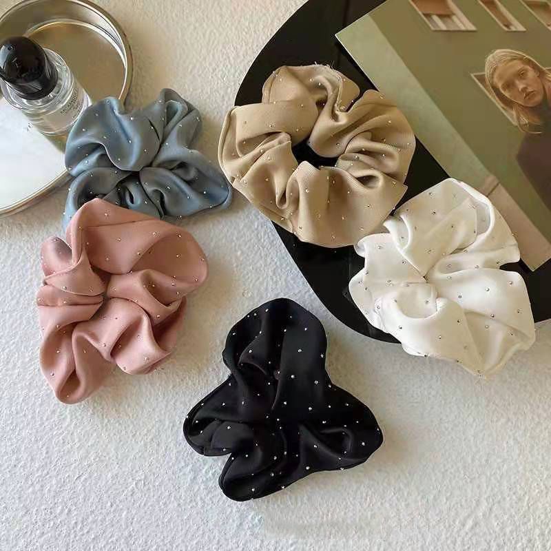 New Large Starlight Scrunchie – Rhinestone Ponytail Tie - IGB010