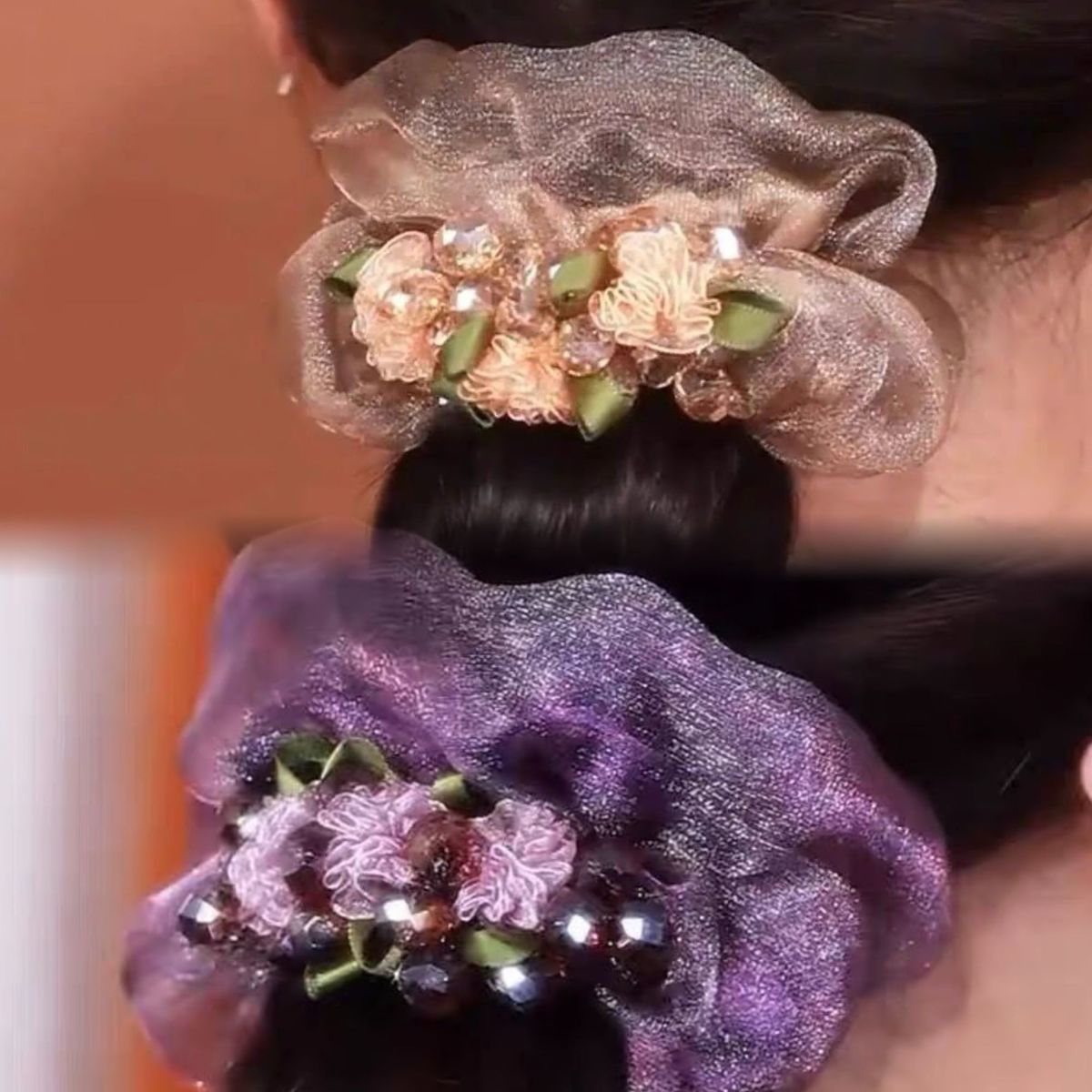New Wisteria Scrunchie – Elegant Hair Tie - IGC021