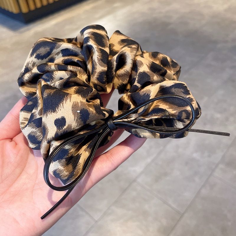 Haargummi mit Leopardenmuster – Schleifen-Stil – Video gleicher Stil IG003