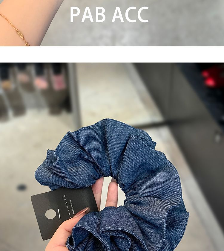 Denim Blue Scrunchie – Retro Double Layer - Video Same Style IG005