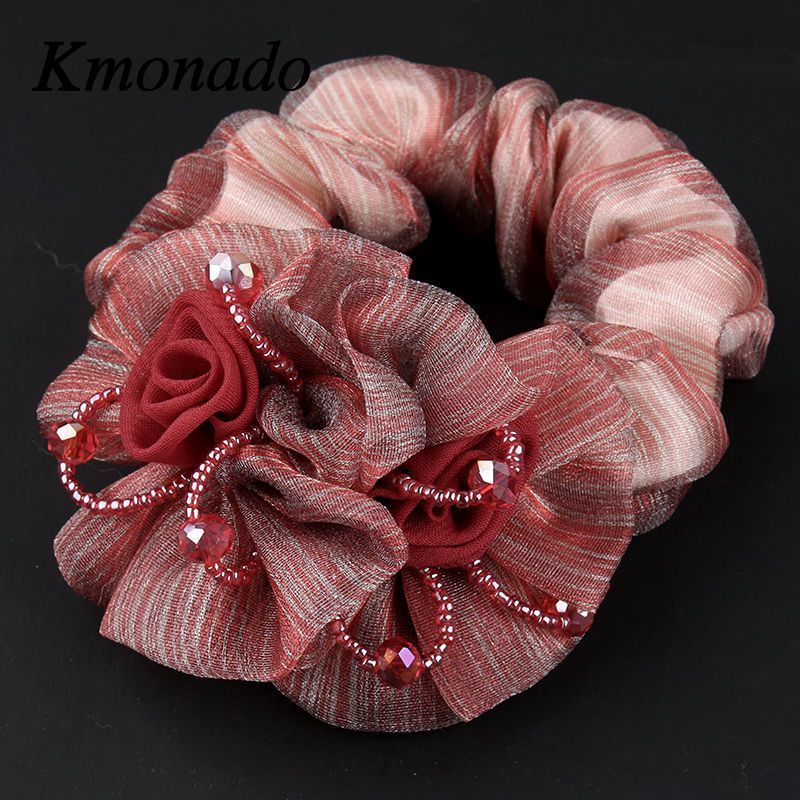 Blumen-Netz-Scrunchie – elegantes Haargummi - IGC011