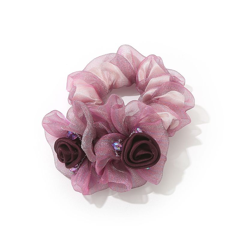 Flower Mesh Scrunchie – Elegant Hair Tie - IGC011