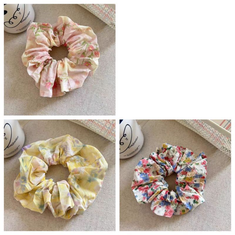 Floral Painting Scrunchie – High Elasticity Hair Tie - IGC001