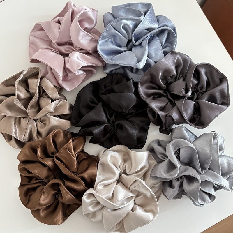 Pearl Satin Double Layer Scrunchie – Low Ponytail Hair Tie - IGC025
