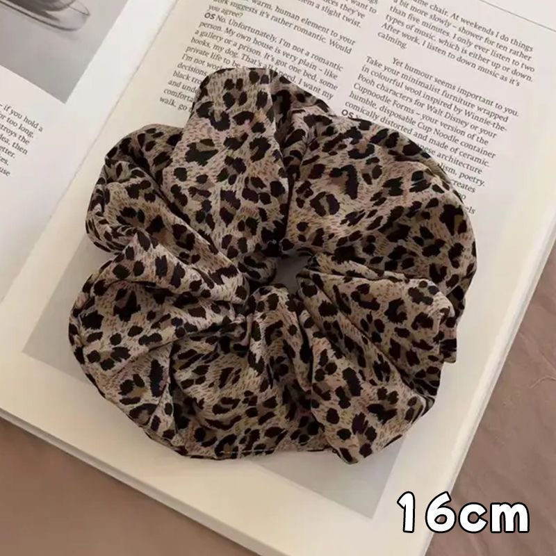 Haargummi mit Leopardenmuster – Vintage-Milchteebraun – Video gleicher Stil IG001