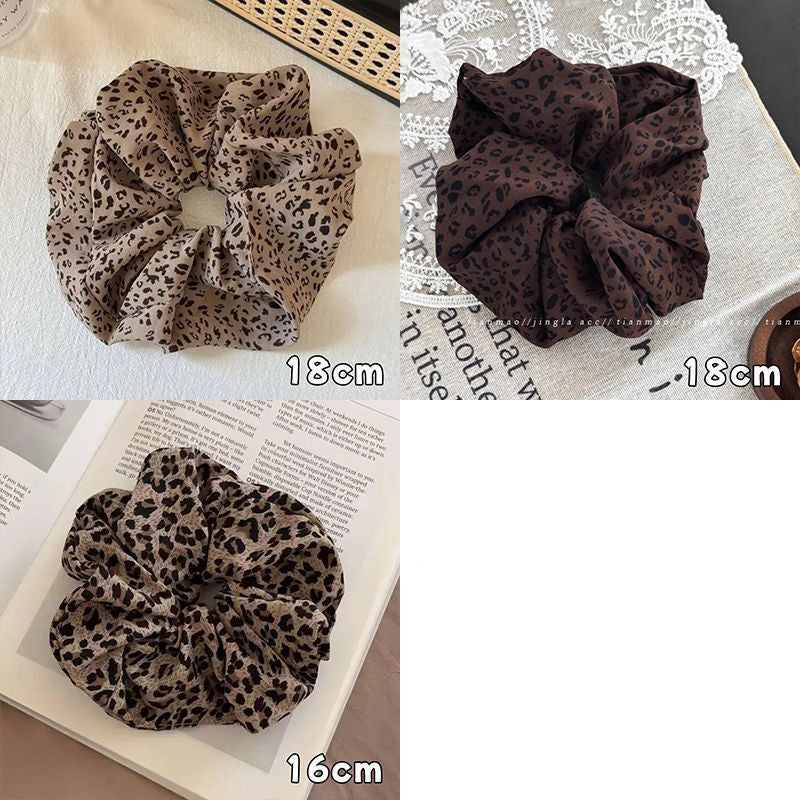 Haargummi mit Leopardenmuster – Vintage-Milchteebraun – Video gleicher Stil IG001