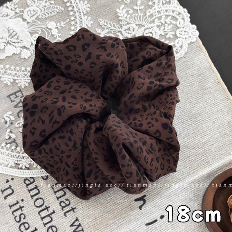 Haargummi mit Leopardenmuster – Vintage-Milchteebraun – Video gleicher Stil IG001
