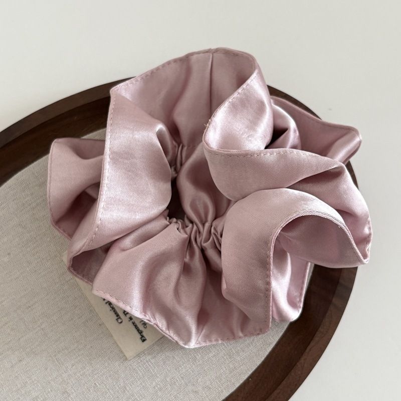 Pearl Satin Double Layer Scrunchie – Low Ponytail Hair Tie - IGC025