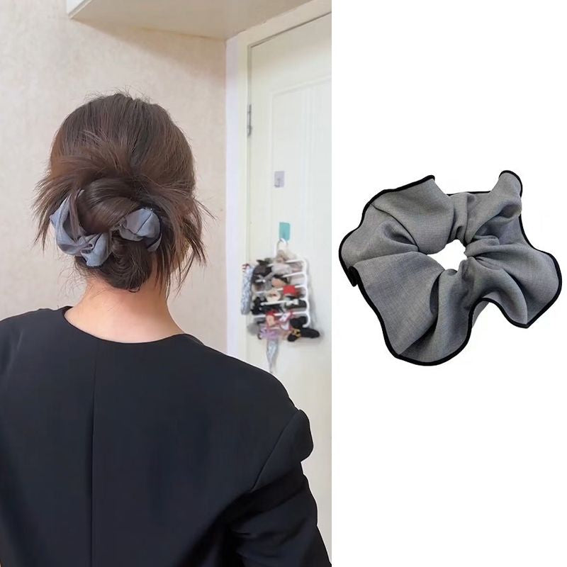 Casual Gray Scrunchie – Low Bun Hair Tie - IG032