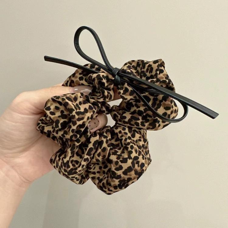 Haargummi mit Leopardenmuster – Schleifen-Stil – Video gleicher Stil IG003