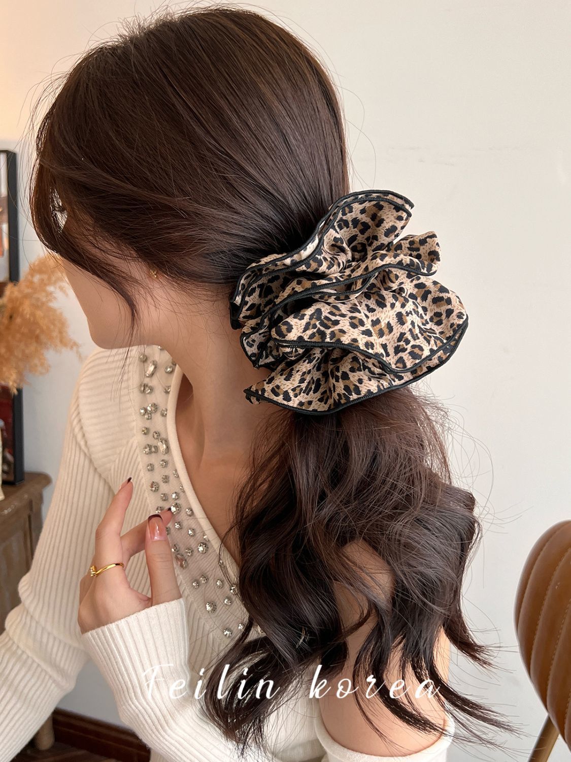 Leopard Print Scrunchie – High Elasticity Hair Tie - IGC030