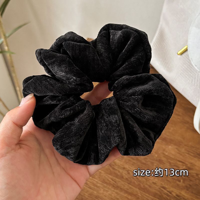 Vintage Flocking Polka Dot Scrunchie – Haargummi für Dutt - IG023