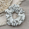 Polka Dot Ruffle Small Scrunchie – Low Ponytail Hair Tie - IG015