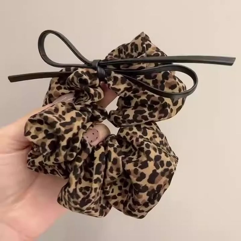 Haargummi mit Leopardenmuster – Schleifen-Stil – Video gleicher Stil IG003