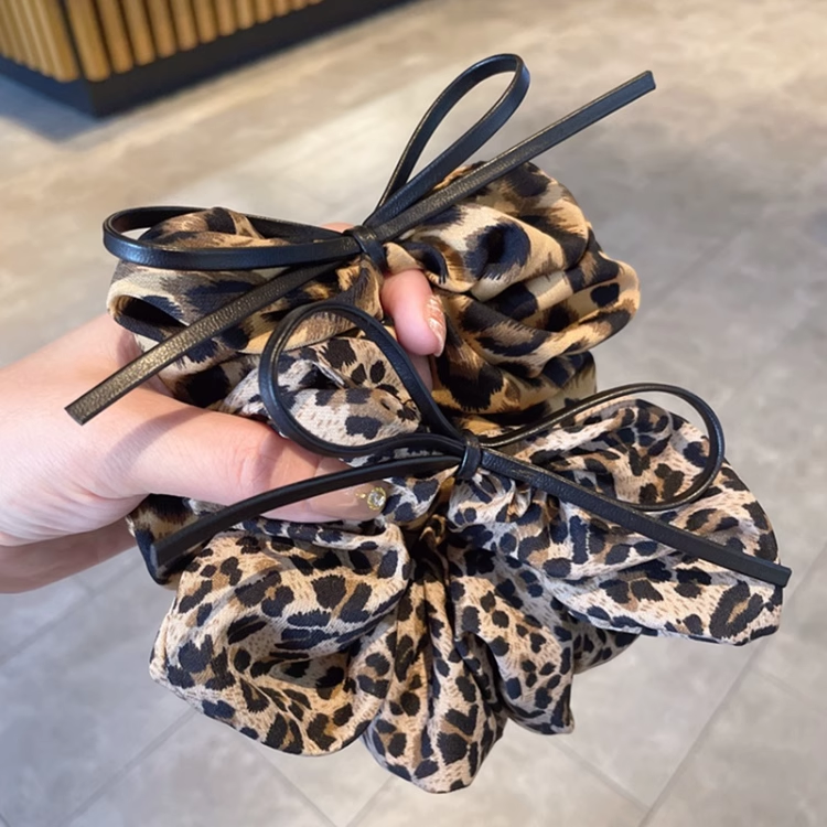 Leopard Print Scrunchie – Bow Style - Video Same Style IG003
