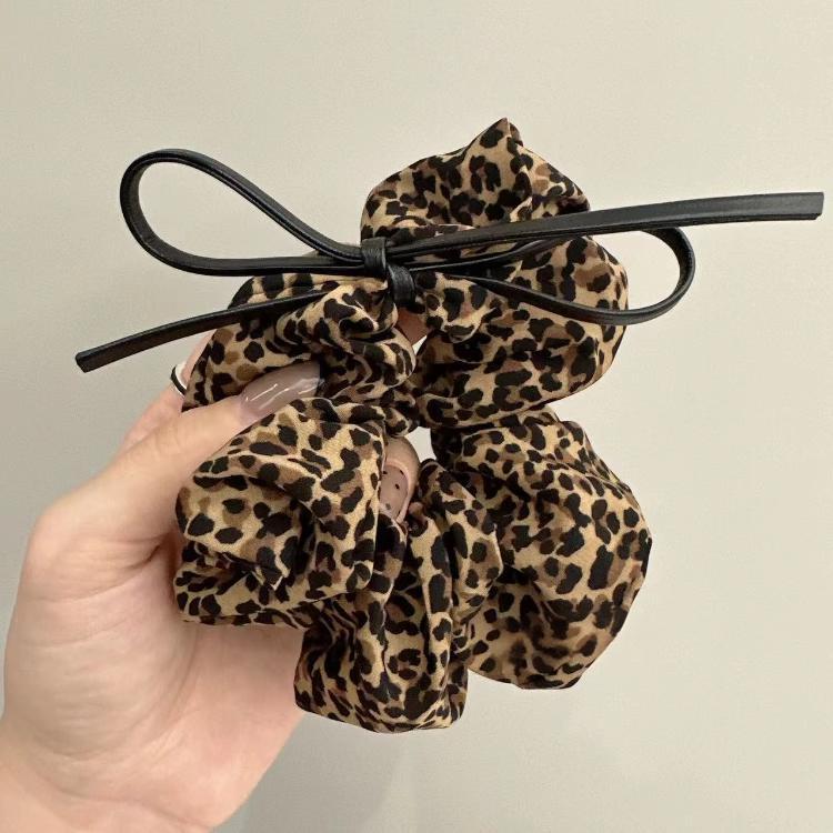 Leopard Print Scrunchie – Bow Style - Video Same Style IG003
