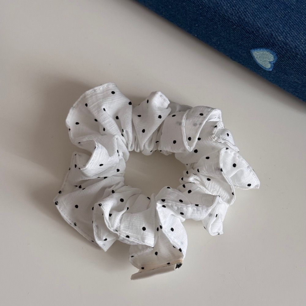 Ruffle Polka Dot Small Scrunchie – Hair Tie - IG027