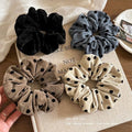 Vintage Flocking Polka Dot Scrunchie – Haargummi für Dutt - IG023