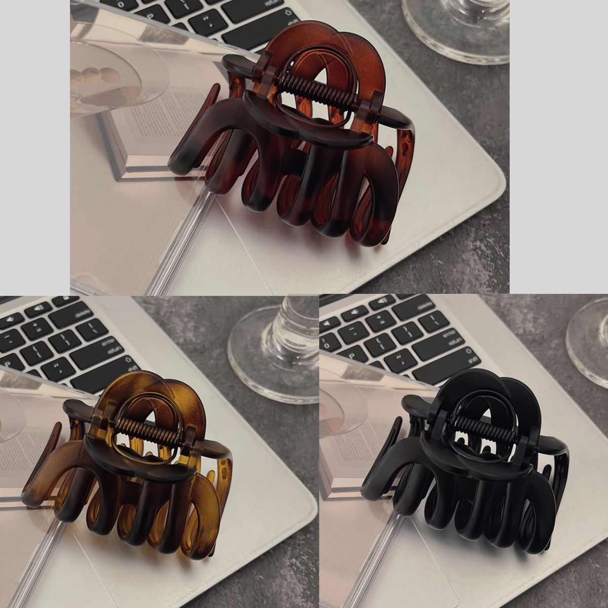 Large Matte Hair Claw Clip - Strong Hold Jaw Clip for Thick Hair - IGB009