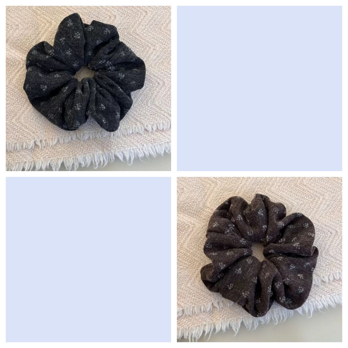 Herbst/Winter Vintage Blumenstrick Scrunchie – Großes Haargummi – IG037