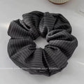 Gray Textured Scrunchie – High Bun Hair Tie - IG038