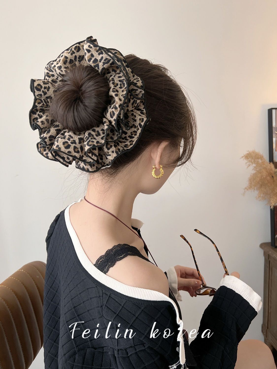Leopard Print Scrunchie – High Elasticity Hair Tie - IGC030