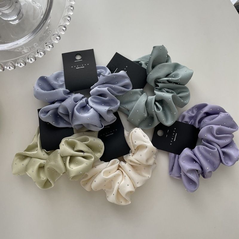 Starry Rhinestone Satin Scrunchie – Vintage Style - IGC020
