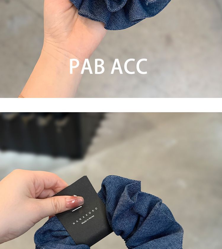 Denim Blue Scrunchie – Retro Double Layer - Video Same Style IG005