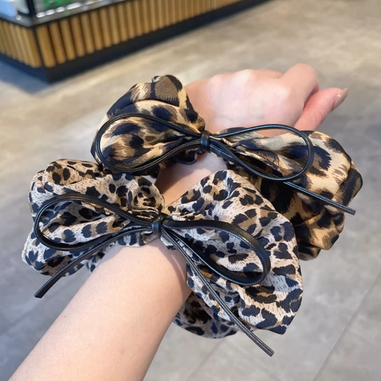 Leopard Print Scrunchie – Bow Style - Video Same Style IG003