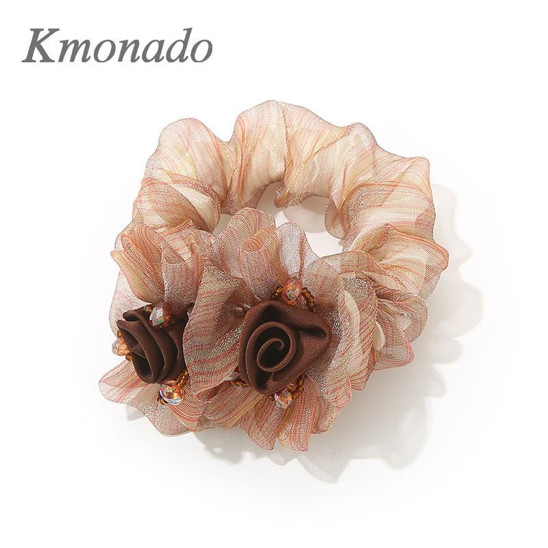 Flower Mesh Scrunchie – Elegant Hair Tie - IGC011