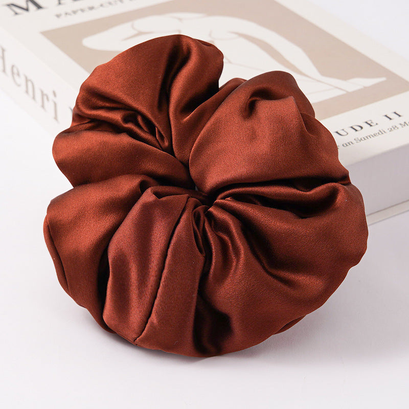 Red, navy, green, and beige 100% silk scrunchies-32