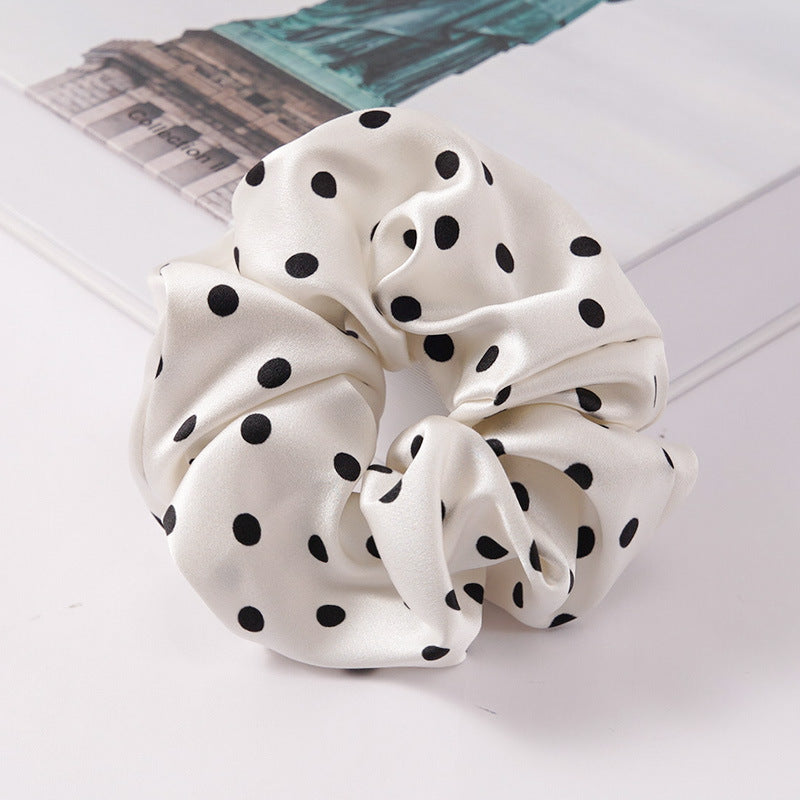 Solid color 100% silk scrunchies in light blue, pink, beige, and other colors-22