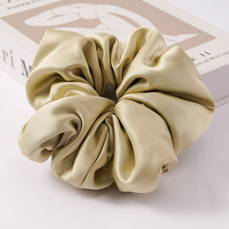 Red, navy, green, and beige 100% silk scrunchies-27