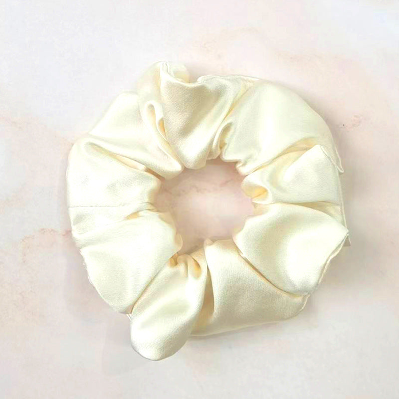 Soft - colored 100% silk scrunchies in peach, light - pink, and mint - green-10
