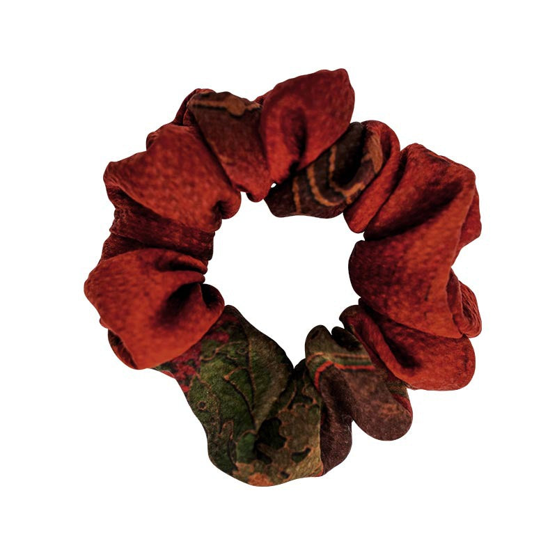 Colorful vintage - style silk scrunchies-6