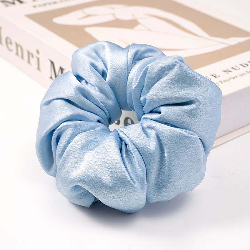 Red, navy, green, and beige 100% silk scrunchies-12