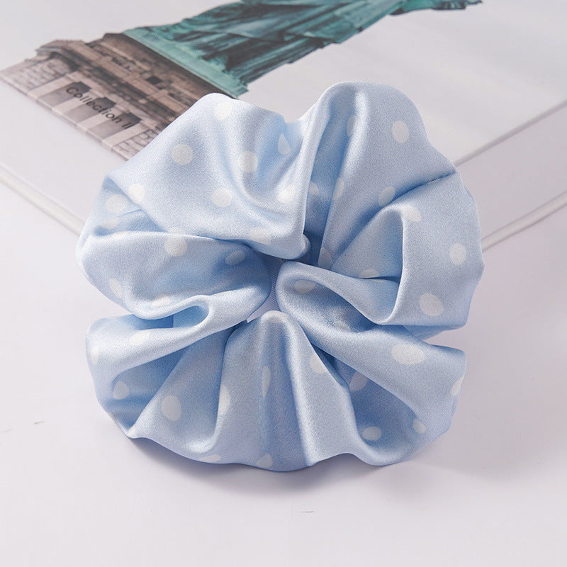 Solid color 100% silk scrunchies in light blue, pink, beige, and other colors-23