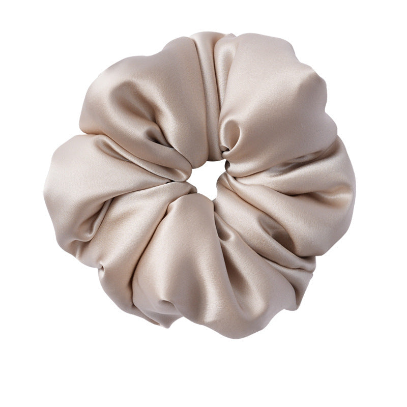 Retro polka - dot 100% silk scrunchies in black, white, blue, pink, and yellow-30
