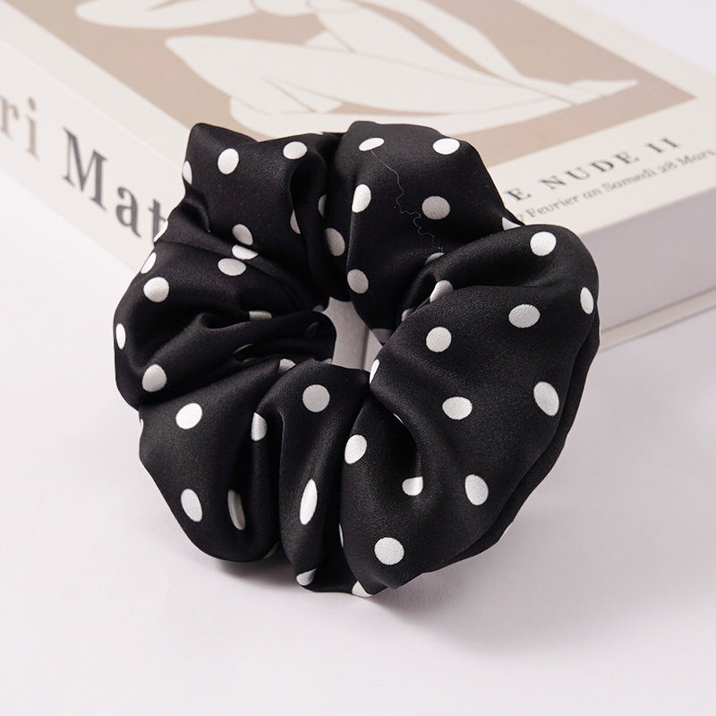 Red, navy, green, and beige 100% silk scrunchies-17