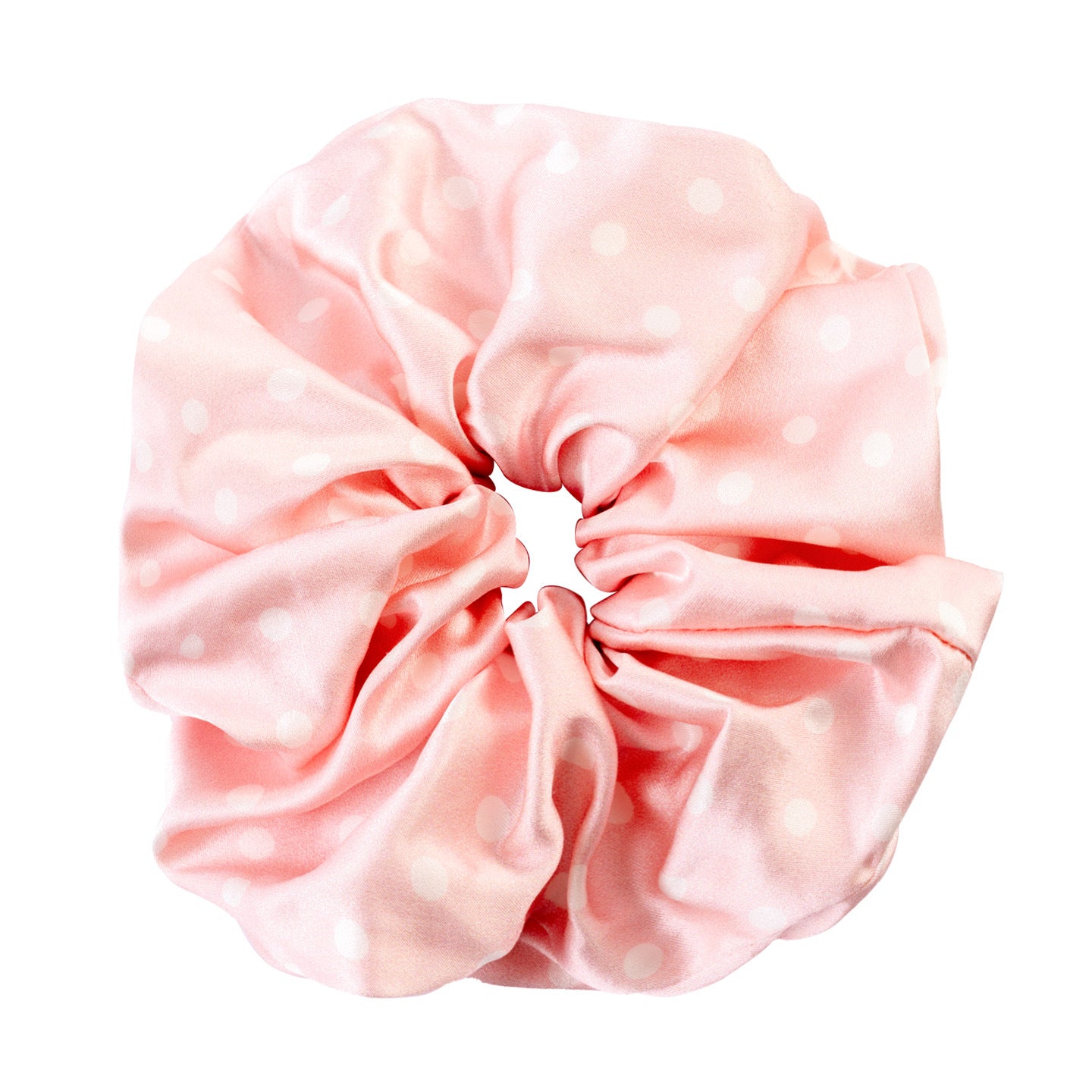 Polka - dot and solid color silk scrunchies-25