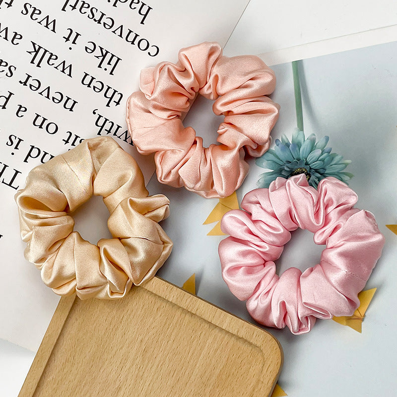 A variety of colored 100% silk scrunchies-3