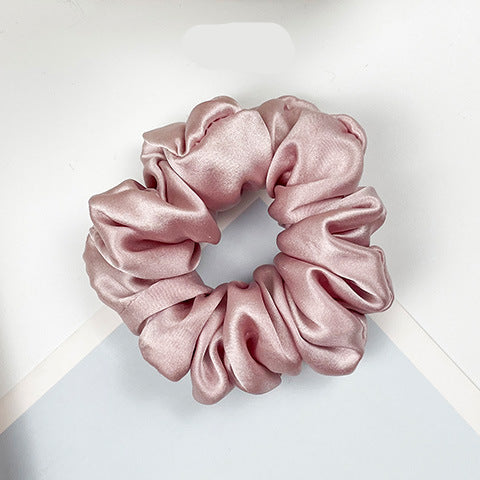 A variety of colored 100% silk scrunchies-12
