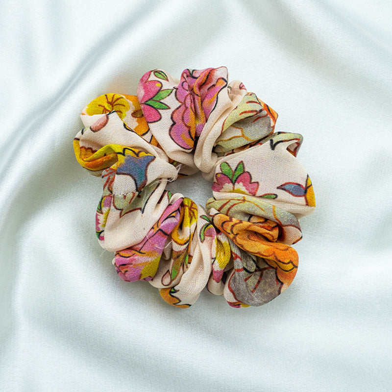 Assorted colors 100% silk scrunchies-27