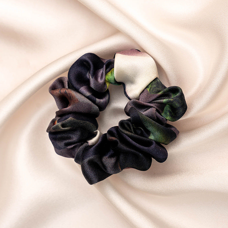 Various colored 100% silk scrunchies-26