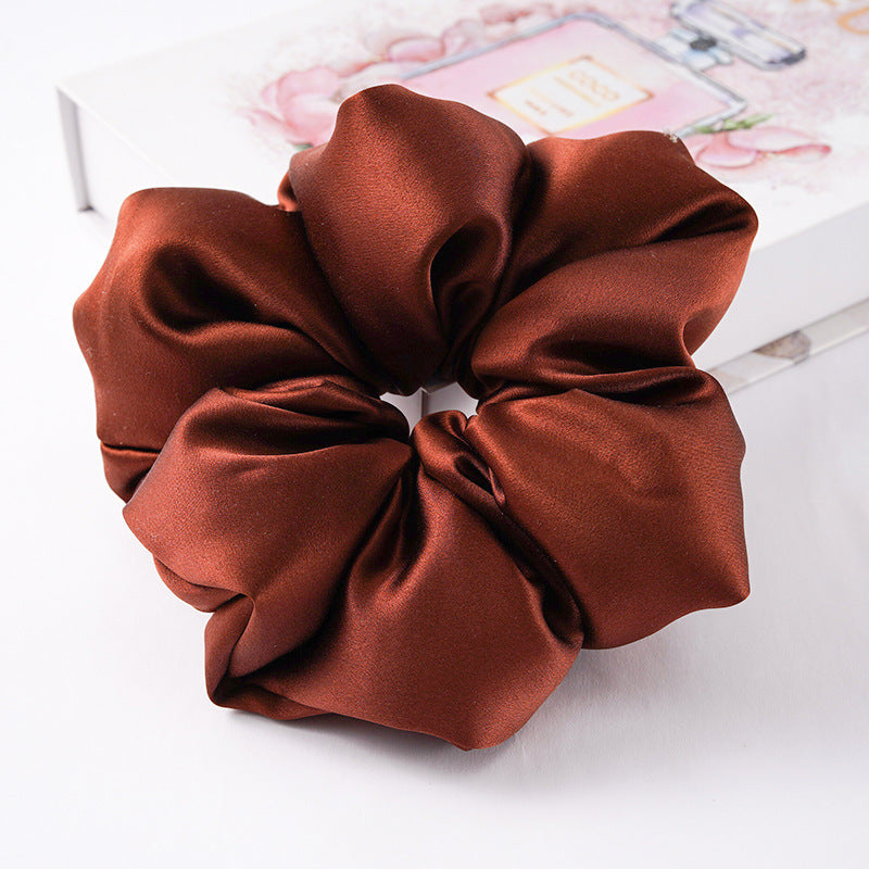 Soft pink, beige, and light gray 100% silk scrunchies-31