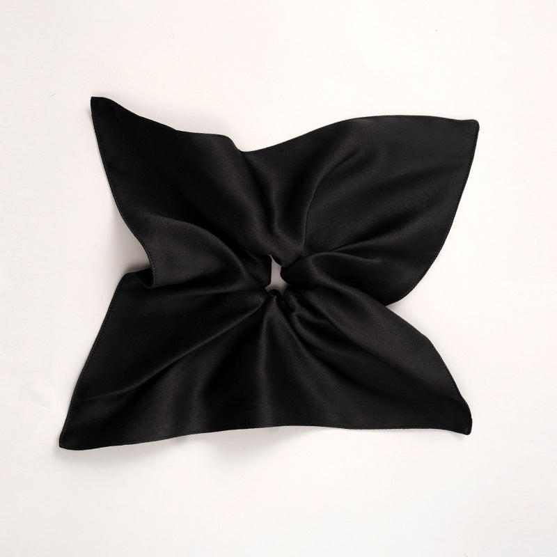 Soft - colored 100% silk scrunchies in gray, pink, and beige-6